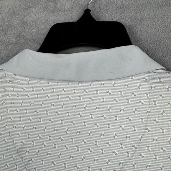 Penguin Mens XXL‎ Golf Polo Shirt Pearl Blue Geometric Print Short Sleeve - Picture 10 of 10